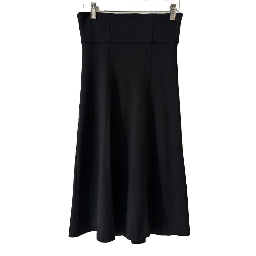 Diane von Furstenberg DVF Wool Knit A Line Skirt Black Women's 2 Knee Length